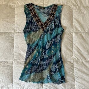 Sheer beaded pattern blouse